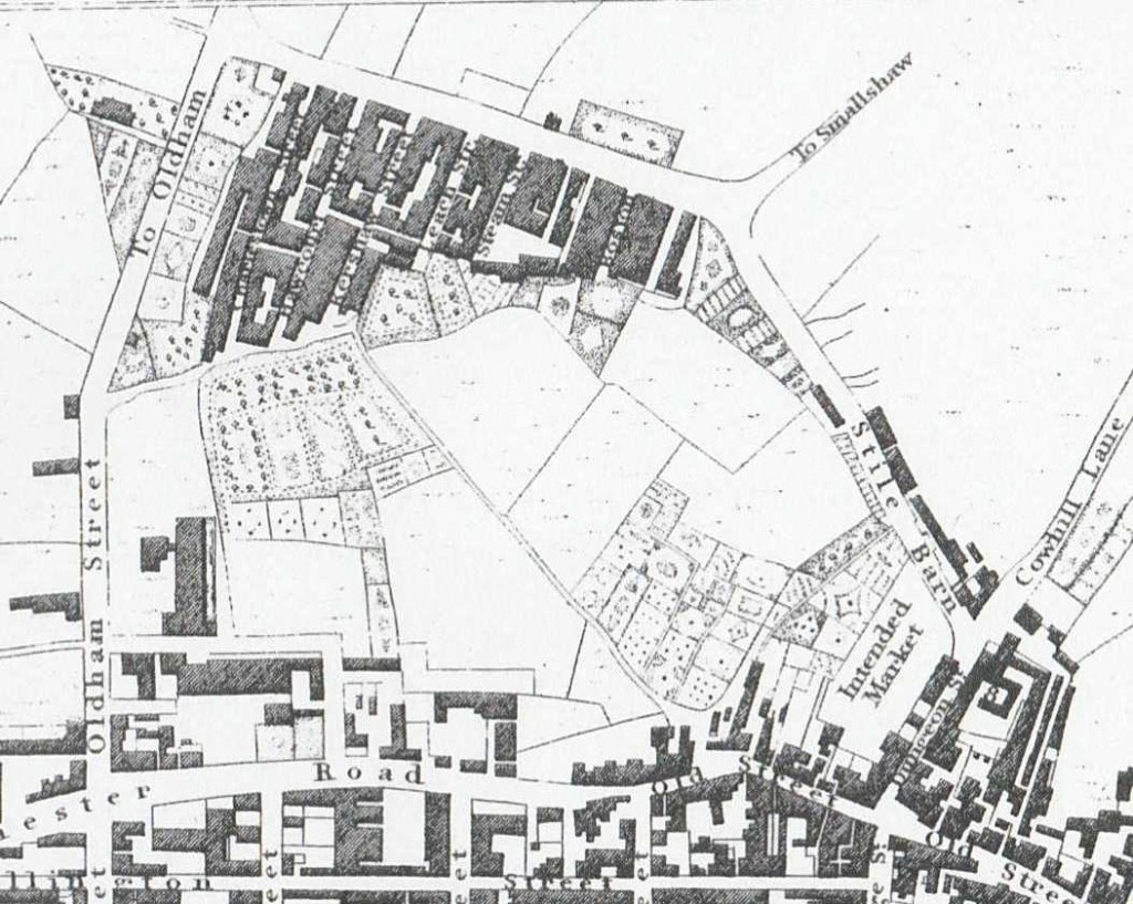 Ashton-under-Lyne and Charlestown, Baines' map, 1824