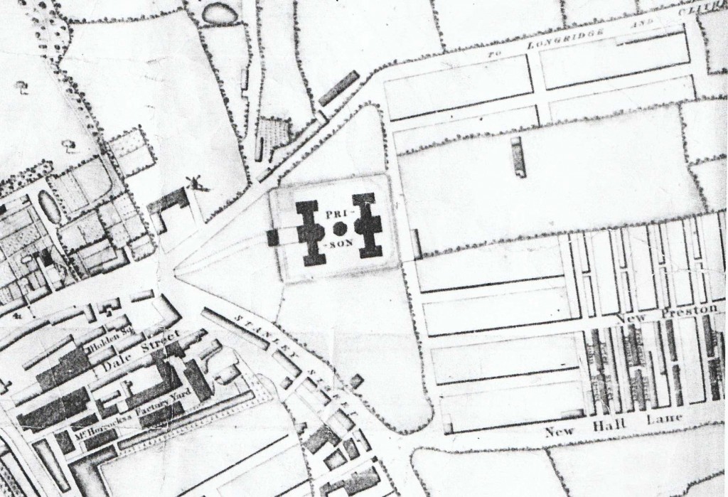 extract from Shakesheff's map of Preston, showing the Horrocks' factory and 'new Preston'